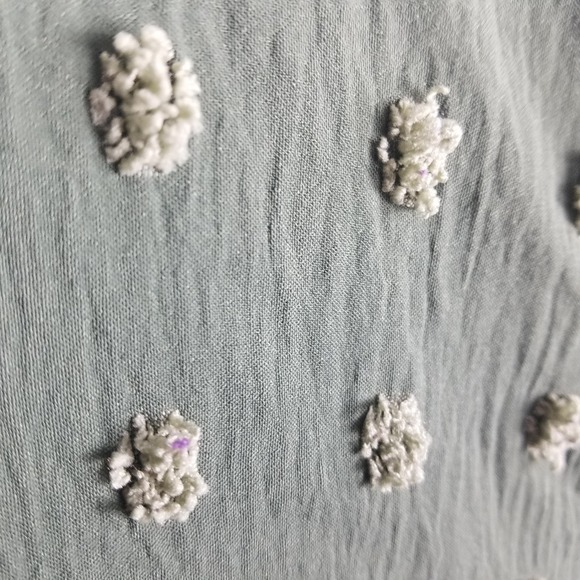 B Brand Women's Dark Green Textured V Neck Flutter Sleeve Top Size L - Picture 3 of 5